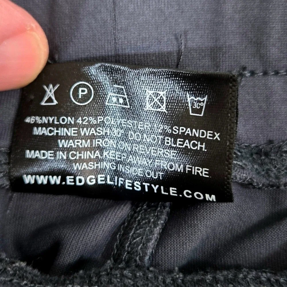 Edge Lifestyle Mens Small Black Technical Stretch Jogger Tapered‎ Gym Pants S